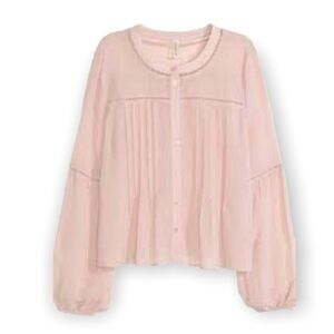 Maurices Blush Crepe Pintuck Peasant Blouse NWOT